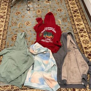 Abercrombie Kids Red, Green, and Gray Puffers
